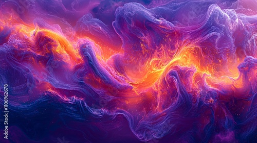 An abstract visualization of AI and SaaS tools revolutionizing enterprise workflows Stock Photo with side copy space