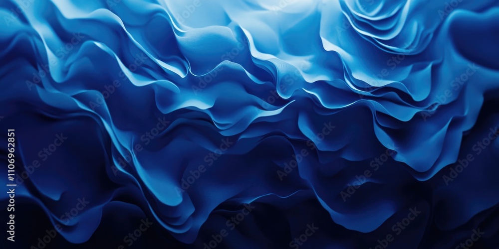 The image is a blue wave with a lot of detail. The blue color is very vivid and the waves are very large. The image has a calming and peaceful mood, as if it is a representation of the ocean The image is a blue wave with a lot of detail. The blue color is very vivid and the waves are very large. The image has a calming and peaceful mood, as if it is a representation of the ocean