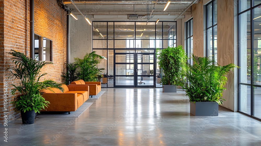 Obraz premium A smart office utilizing SaaS-based automation tools to enhance productivity Stock Photo with side copy space