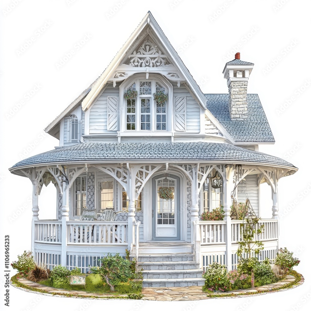 Obraz premium Isolate a house on a white background, emphasizing its structure and design.