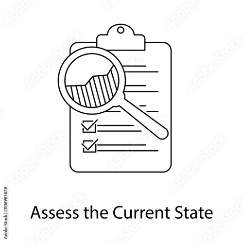 Assess the Current State Icon. Vector Icon Design