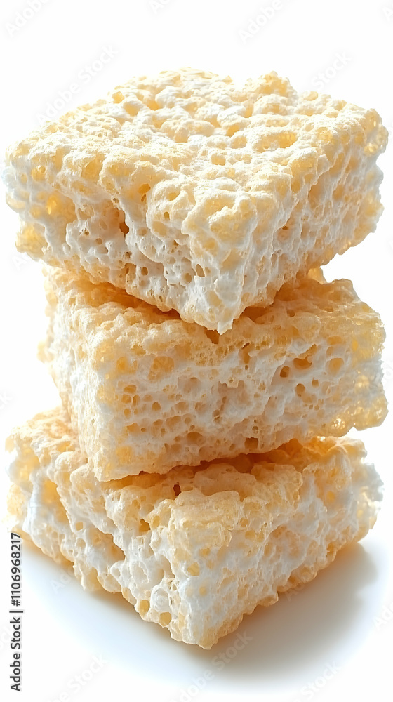 Sweet Crispy Rice Treats Stack, A Delightful, Golden-Brown, Airy Snack of Puffed Rice and Marshmallow, Perfectly Stacked for a Tasty Treat. Sweet Crispy Rice Treats Stack, A Delightful, Golden-Brown, Airy Snack of Puffed Rice and Marshmallow, Perfectly Stacked for a Tasty Treat.