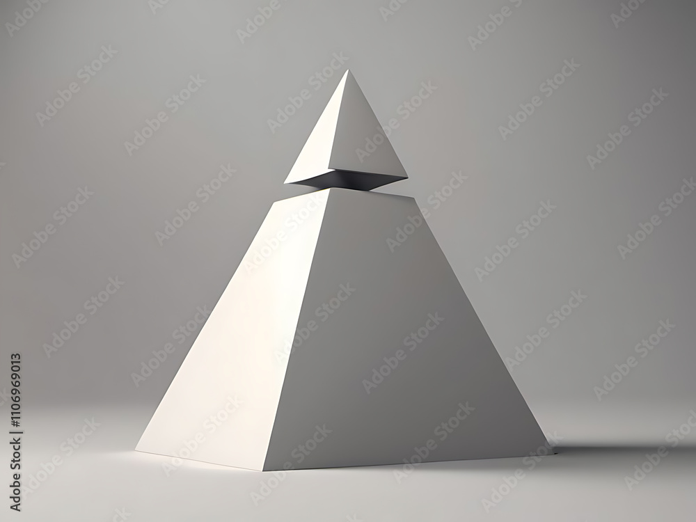 Fototapeta premium Abstract 3D Rendering of Pyramidical Shape Rotating simple