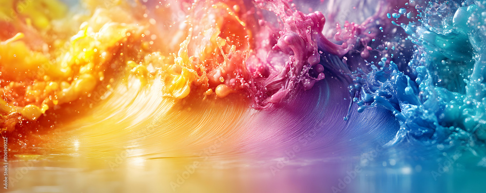 Vibrant Rainbow Fluid Wave, Abstract Colorful Liquid Art Background Vibrant Rainbow Fluid Wave, Abstract Colorful Liquid Art Background