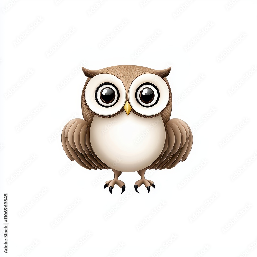 Cute Cartoon Owl with Big Eyes and Fluffy Body, Ideal for Children’s Books, Educational Materials, and Whimsical Designs in Soft Color Palette Cute Cartoon Owl with Big Eyes and Fluffy Body, Ideal for Children’s Books, Educational Materials, and Whimsical Designs in Soft Color Palette