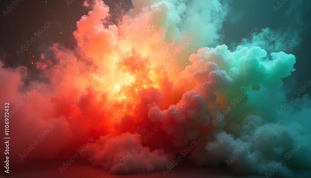 Colorful Abstract Explosion, Rotating Smoke Colorful Abstract Explosion, Rotating Smoke