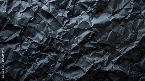 Dark wrinkled paper texture with dim lighting behind