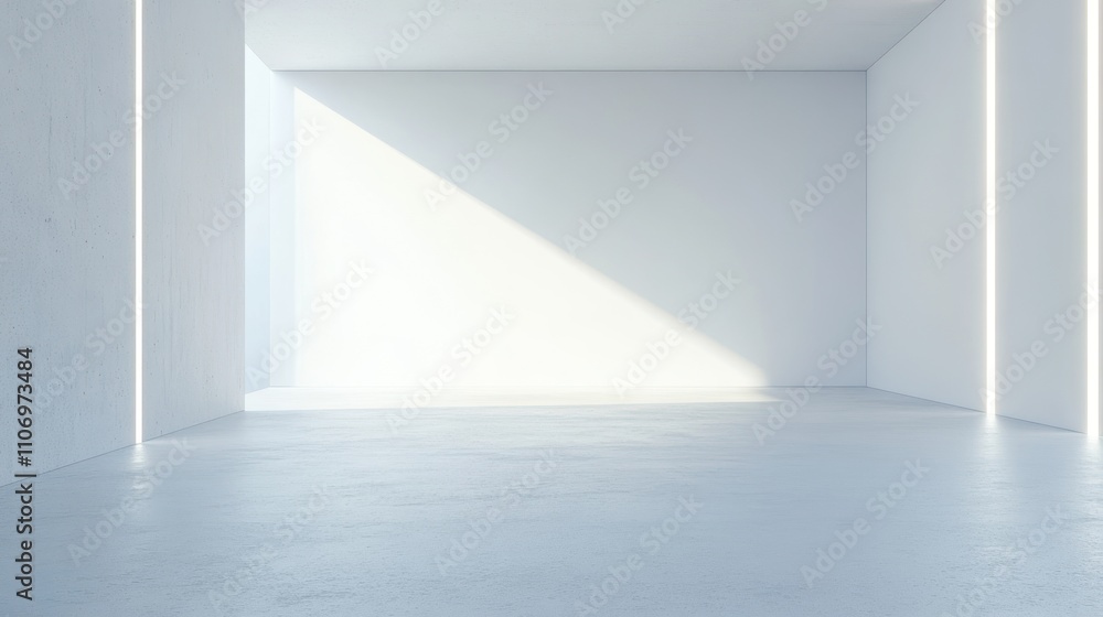 A minimalistic interior space with soft lighting and clean lines. A minimalistic interior space with soft lighting and clean lines.