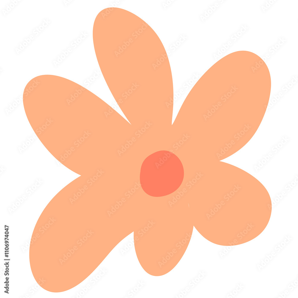 Hand drawn doodle flower shape element Hand drawn doodle flower shape element