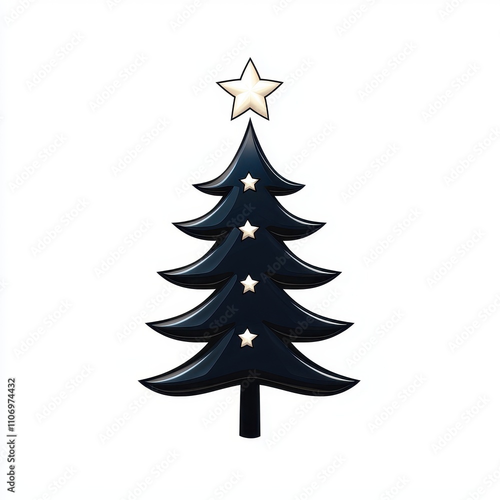 Elegant Black Christmas Tree with Stars and a Topper, Perfect for Minimalist Holiday Decor and Seasonal Celebrations, Modern Festive Design for Chic Interiors Elegant Black Christmas Tree with Stars and a Topper, Perfect for Minimalist Holiday Decor and Seasonal Celebrations, Modern Festive Design for Chic Interiors