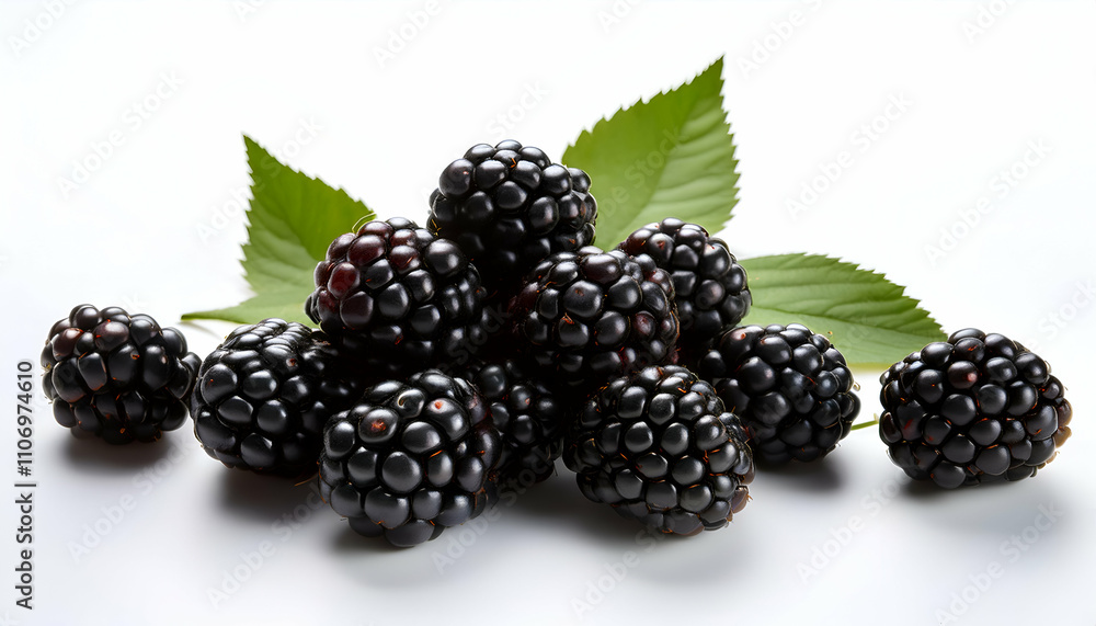 Blackberry fruit on white background Blackberry fruit on white background