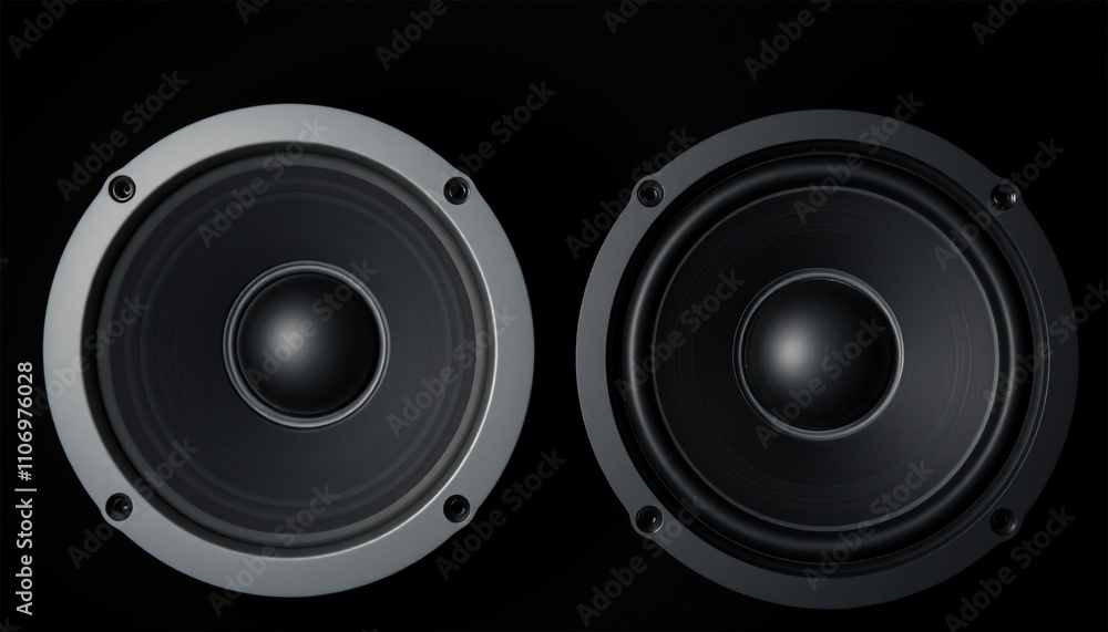Audio speaker isolated on black background Audio speaker isolated on black background