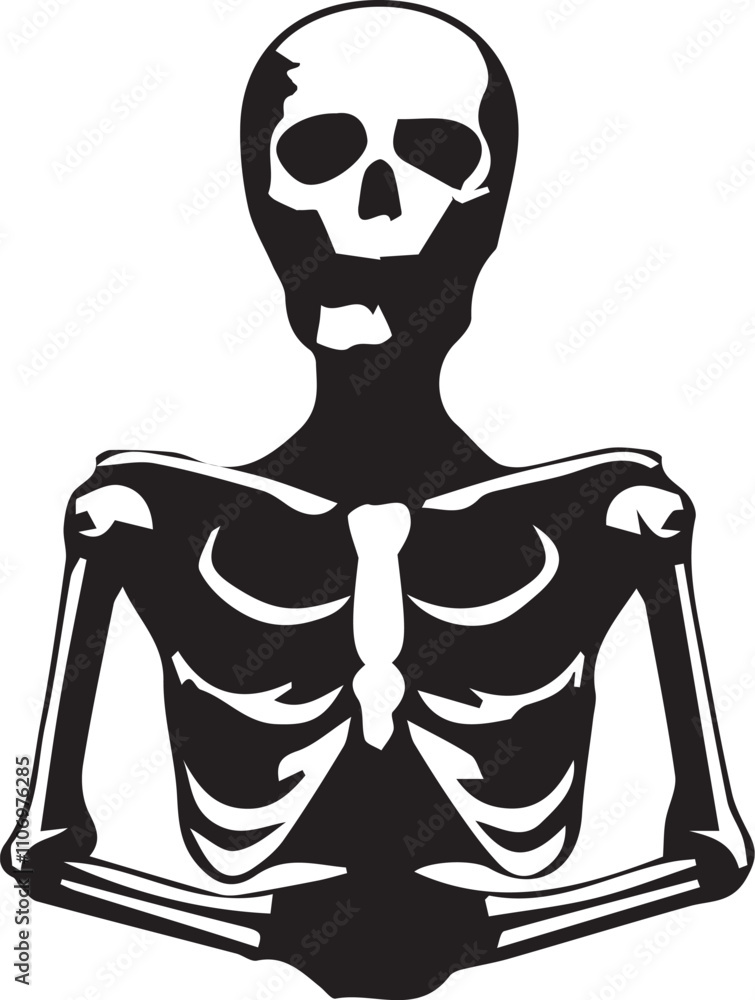 Detailed Human Skeleton Silhouette - Anatomy Vector Illustration Detailed Human Skeleton Silhouette - Anatomy Vector Illustration