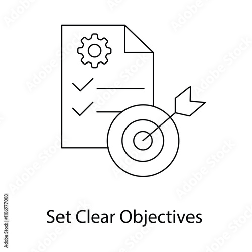 Set Clear Objectives Icon. Vector Icon Design