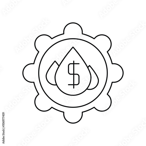 liquidity line icon with white background vector stock illustration