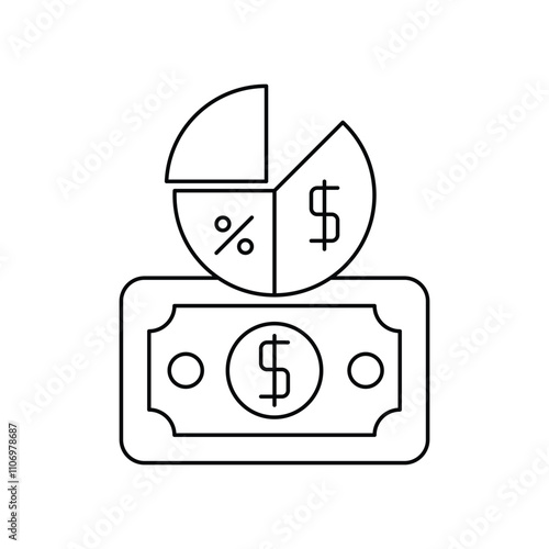 margin line icon with white background vector stock illustration