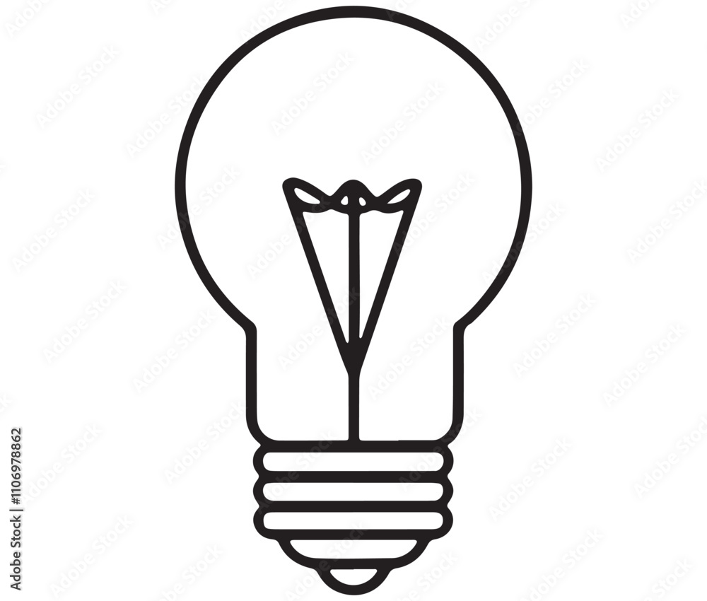 Light bulb icon, Outline light bulb vector illustration Light bulb icon, Outline light bulb vector illustration