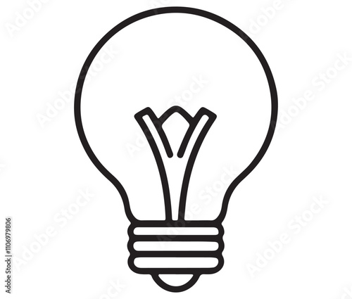 Light bulb icon, Outline light bulb vector illustration