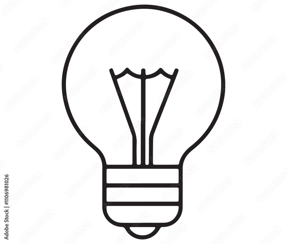Light bulb icon, Outline light bulb vector illustration Light bulb icon, Outline light bulb vector illustration
