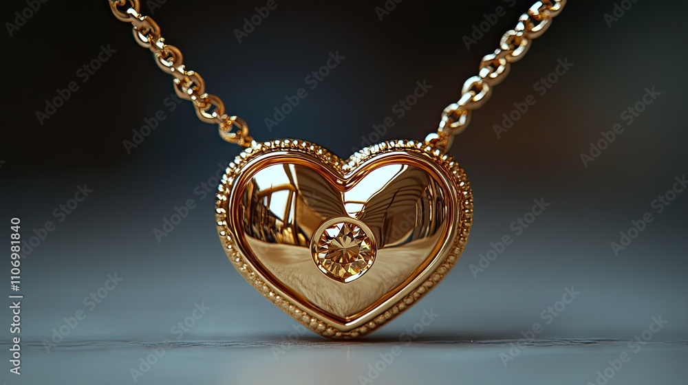 A golden heart pendant against white embodies a timeless symbol of affection A golden heart pendant against white embodies a timeless symbol of affection
