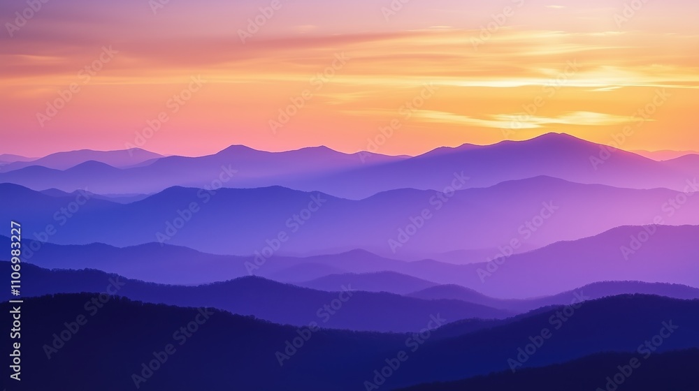 Obraz premium Breathtaking mountain landscape at dawn with vibrant colors and misty peaks