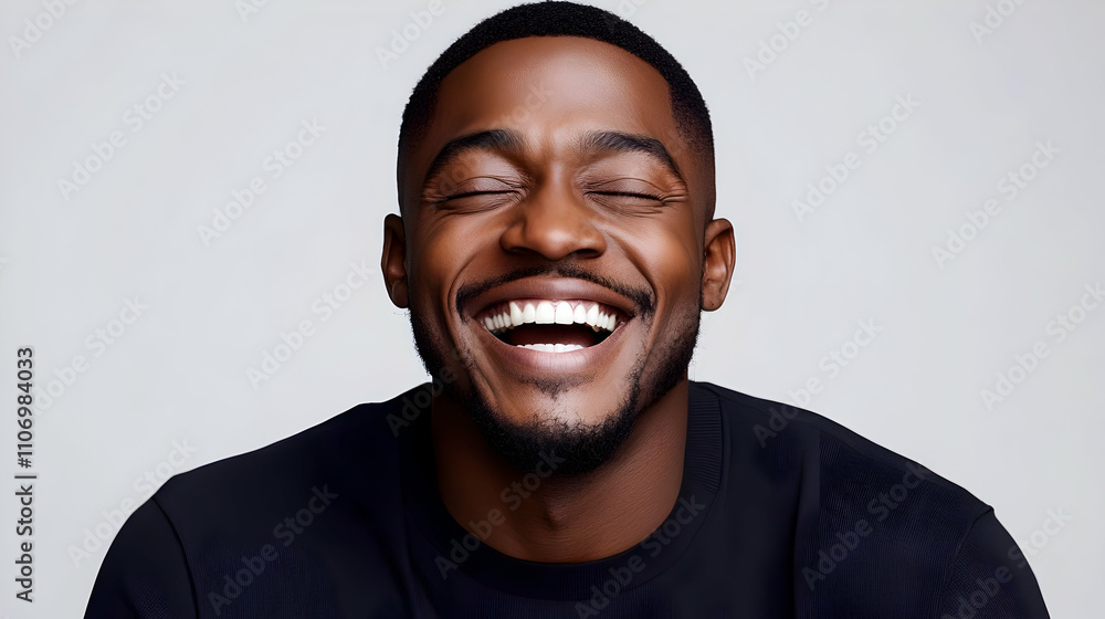 Genuine Joy: A Man's Radiant Smile Shows Pure Happiness, Authentic Emotions Revealed. Genuine Joy: A Man's Radiant Smile Shows Pure Happiness, Authentic Emotions Revealed.