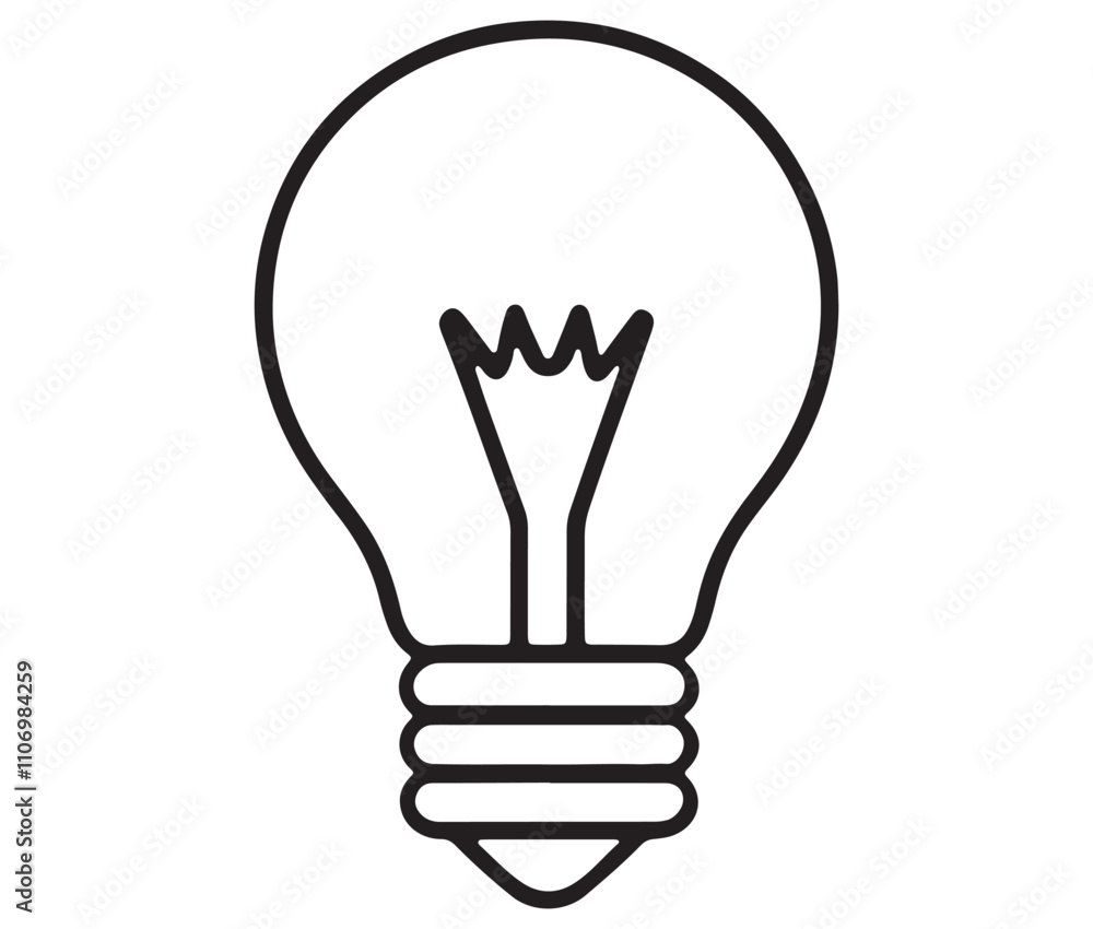 Light bulb icon, Outline light bulb vector illustration Light bulb icon, Outline light bulb vector illustration