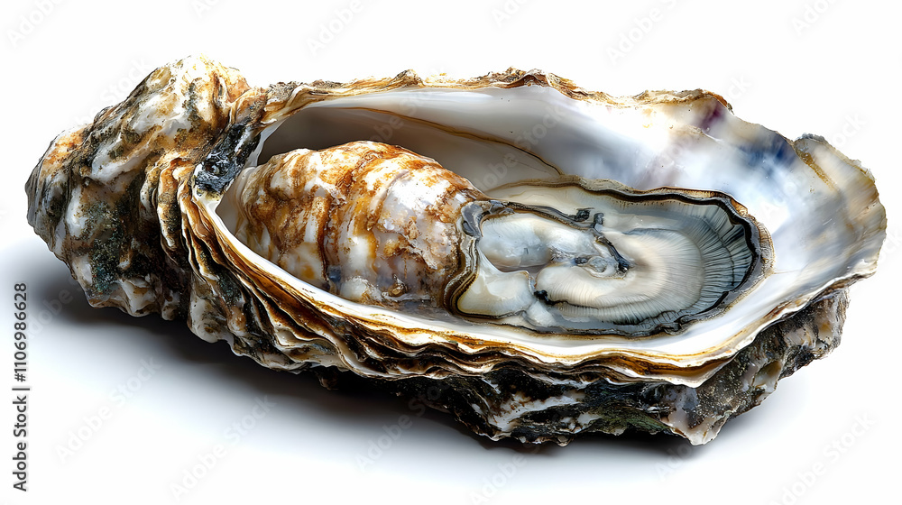 Oyster Shell: Close-Up View of a Mollusk's Home, Texture and Detail Oyster Shell: Close-Up View of a Mollusk's Home, Texture and Detail