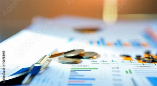 Banking professional analyzing financial charts and reports