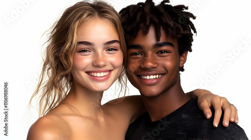 Smiling Teenagers Showcasin...
