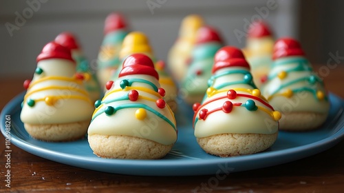 Bake Christmas light bulb cookies using colorful icing and candy to mimic the holiday string lights