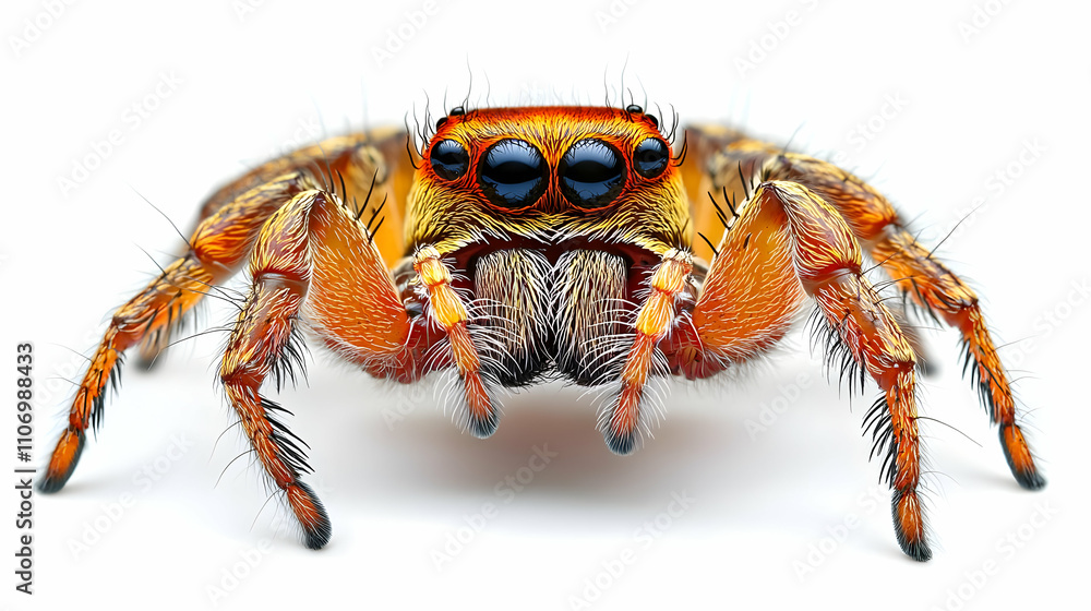 Fototapeta premium Amazing Jumping Spider: Eight Legs, Vivid Colors, Close-Up View