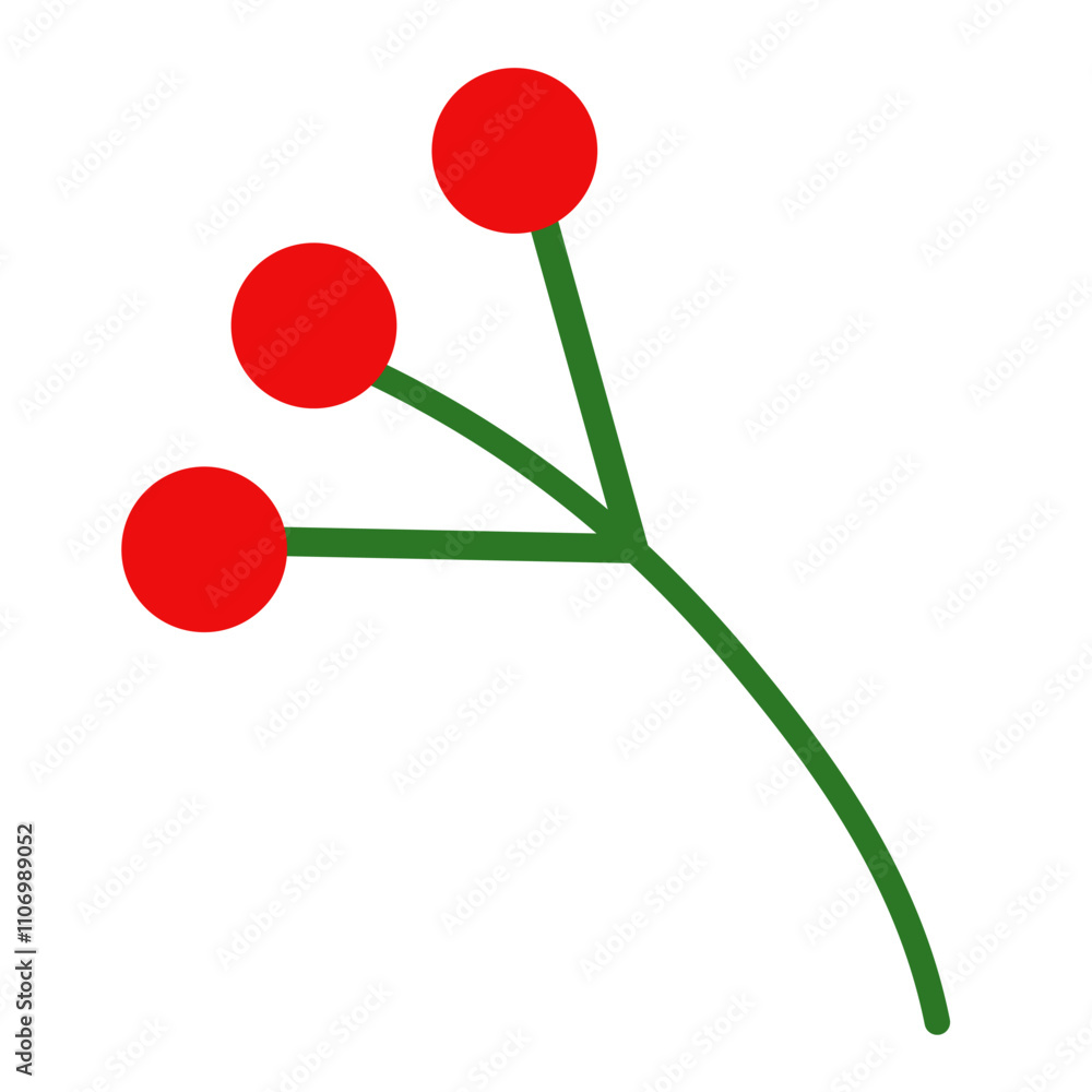 Vector illustration of a Christmas red plant Vector illustration of a Christmas red plant