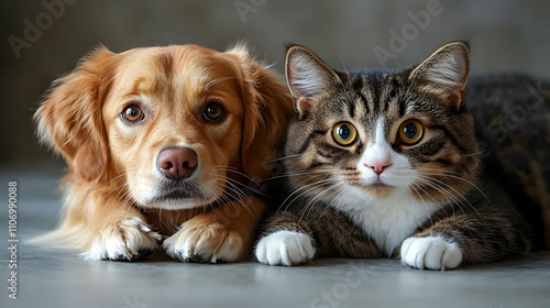 Golden Retriever and Tabby ...