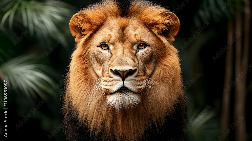 Majestic Lion: Wild Jungle King's Powerful Gaze Majestic Lion: Wild Jungle King's Powerful Gaze