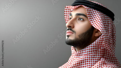 Arab Man in Traditional Kef...