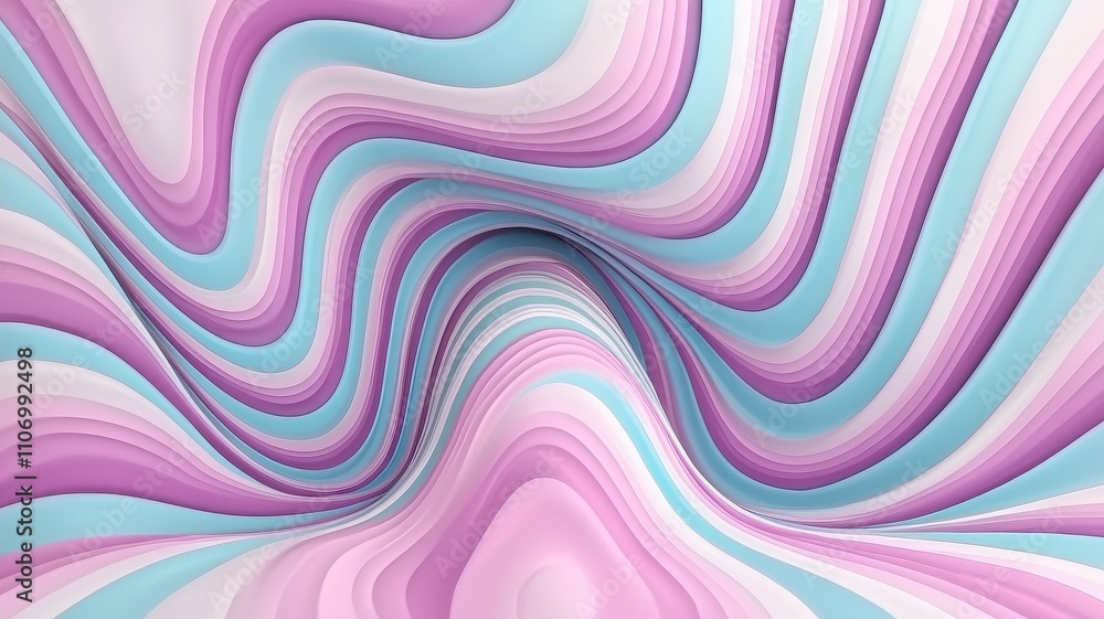 Stereoscopic Depth Illusion Concept. Abstract wavy pattern in pink and blue tones. Stereoscopic Depth Illusion Concept. Abstract wavy pattern in pink and blue tones.