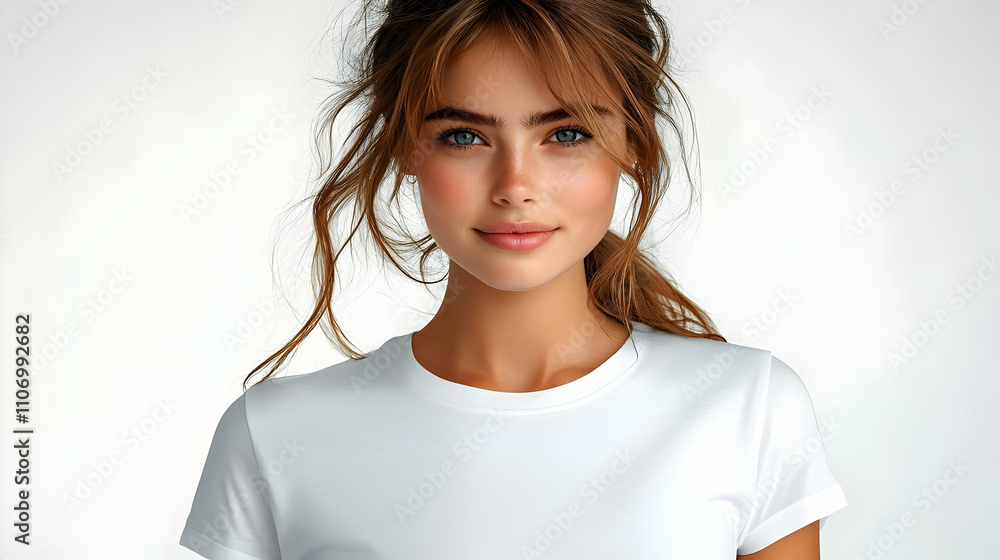 Fototapeta premium Woman's Beauty: Hairstyle, Makeup, and Fashion