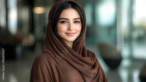Woman Wearing Brown Hijab S...