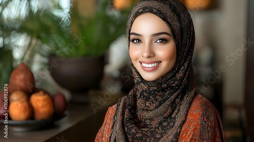 Smiling Woman in Elegant Hi...