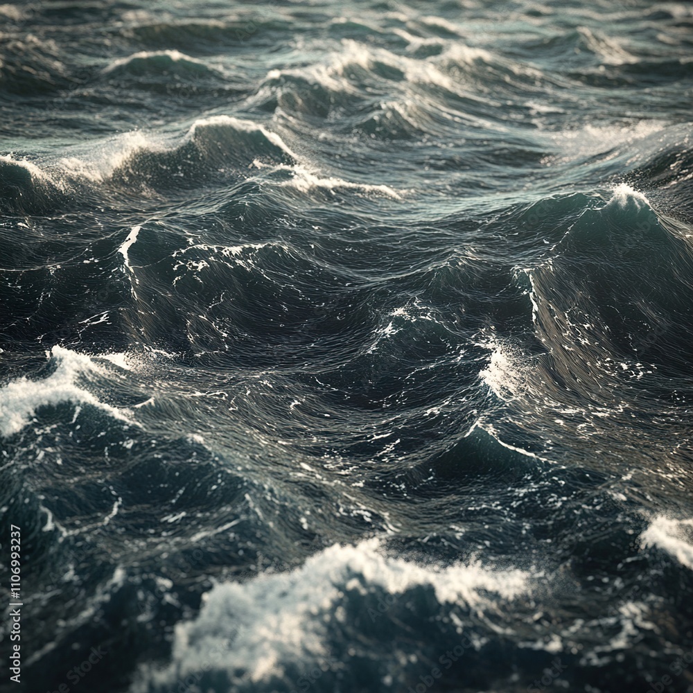 Dramatic Ocean Waves: A Dark and Turbulent Seascape Dramatic Ocean Waves: A Dark and Turbulent Seascape