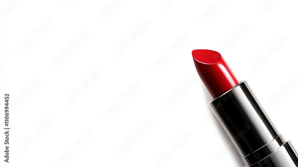 Vibrant red lipstick on a white isolated background. Vibrant red lipstick on a white isolated background.