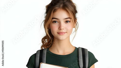 Student Smiles, Holds Books...