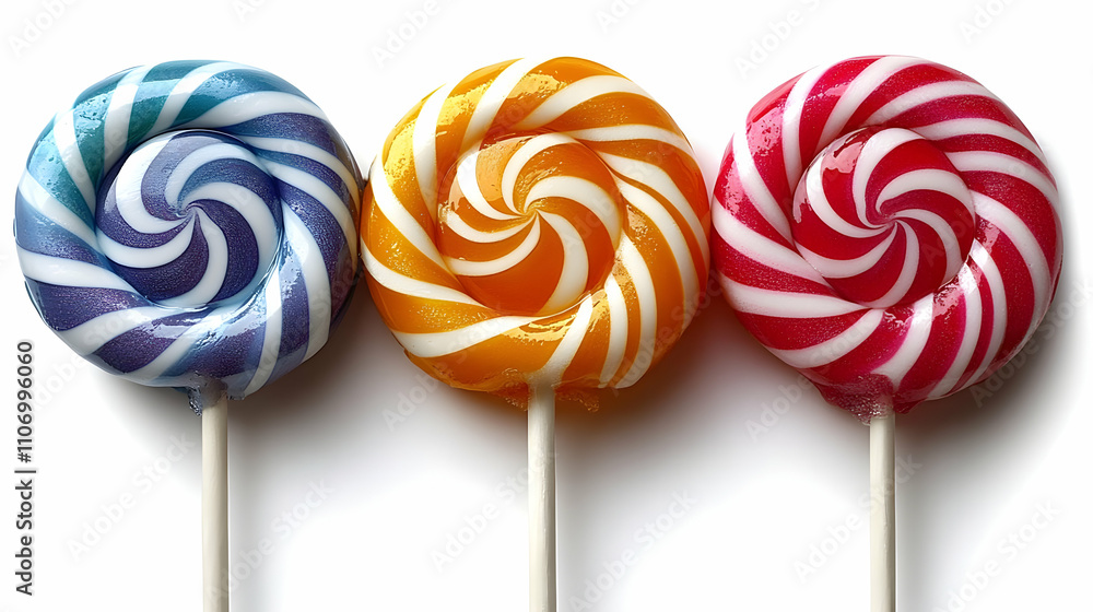 Swirling Sweetness: Colorful Lollipops Delight Swirling Sweetness: Colorful Lollipops Delight