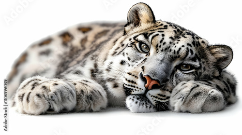 Majestic Snow Leopard Resti...
