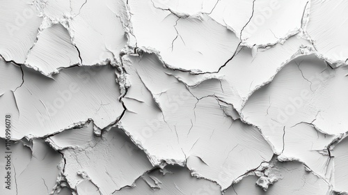 Cracked and Textured White Paint Surface photo