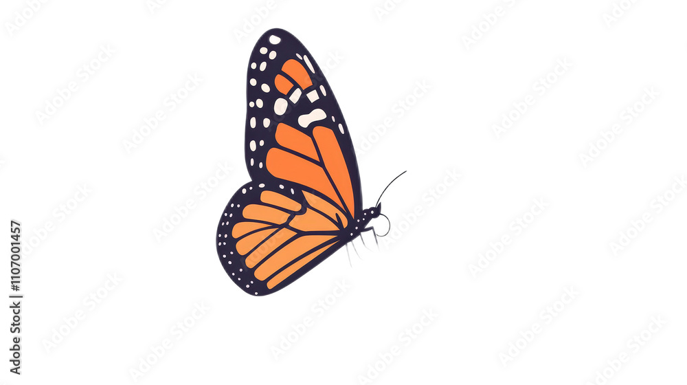 Vibrant Monarch Butterfly with Striking Orange and Black Colors Vibrant Monarch Butterfly with Striking Orange and Black Colors