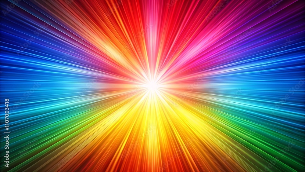 Obraz premium Vibrant Rainbow Burst An Abstract Design of Color and Light Streaks