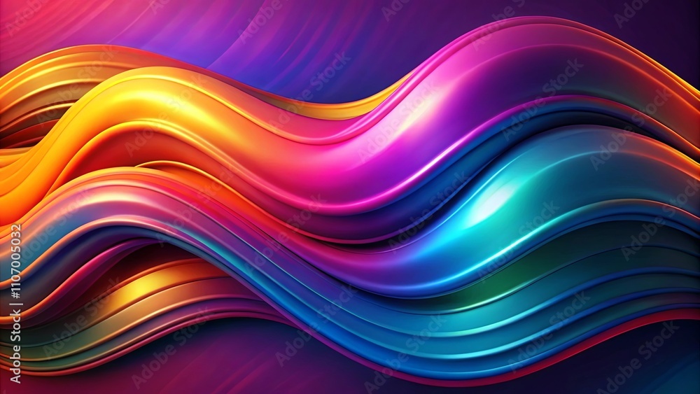 Fototapeta premium Abstract Colorful Swirling Waves of Vibrant Hues and Smooth, Glossy Texture