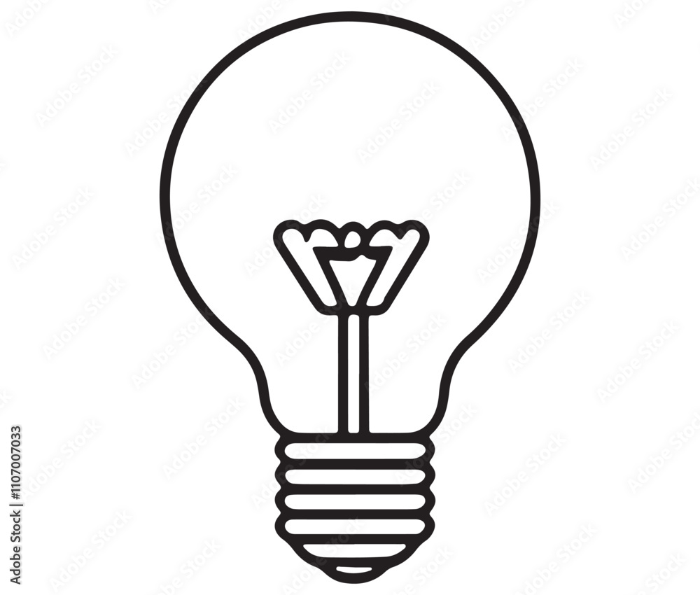 Light bulb icon, Outline light bulb vector illustration Light bulb icon, Outline light bulb vector illustration